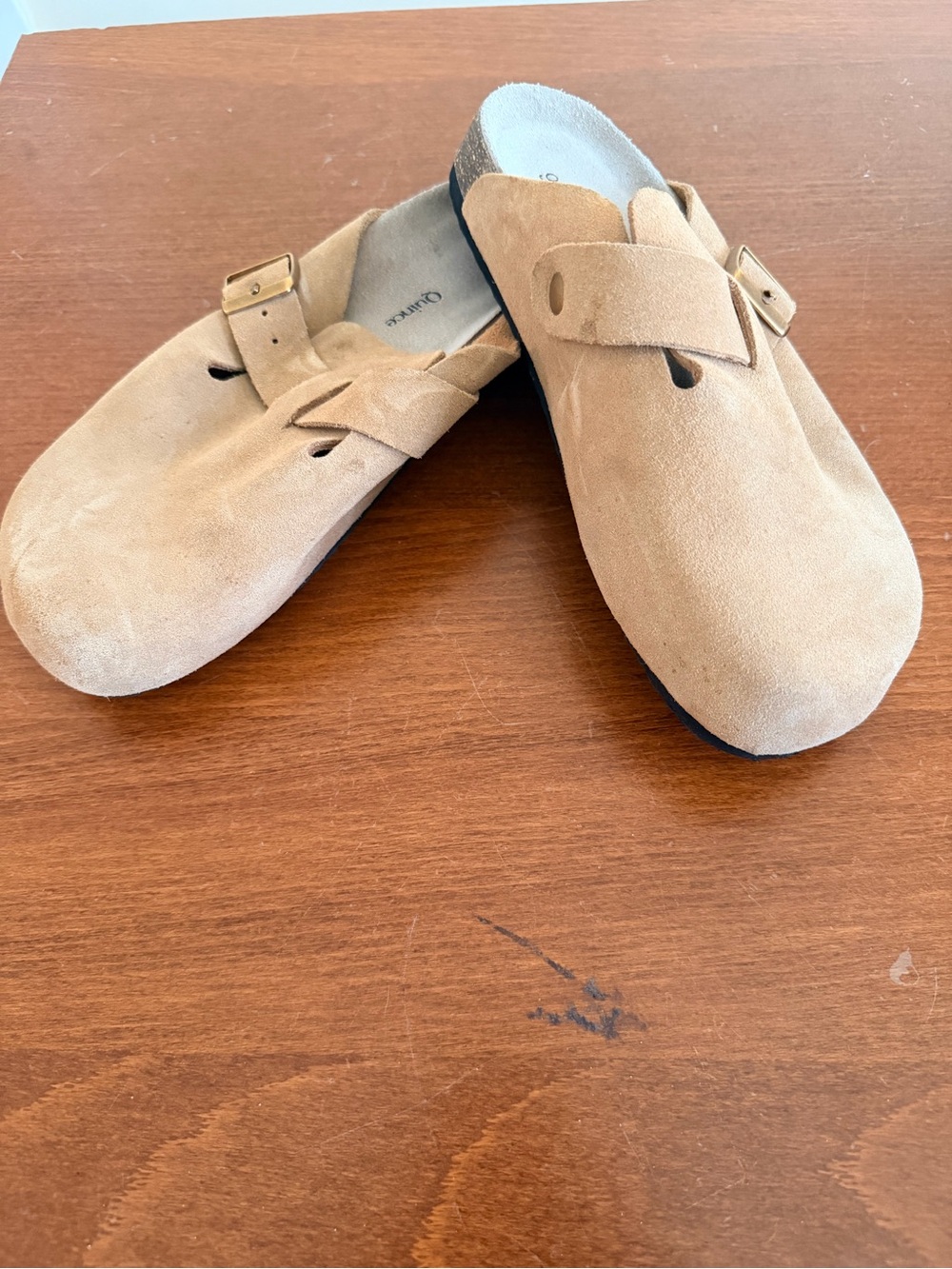 Quince Suede Clog Mules in Tan
